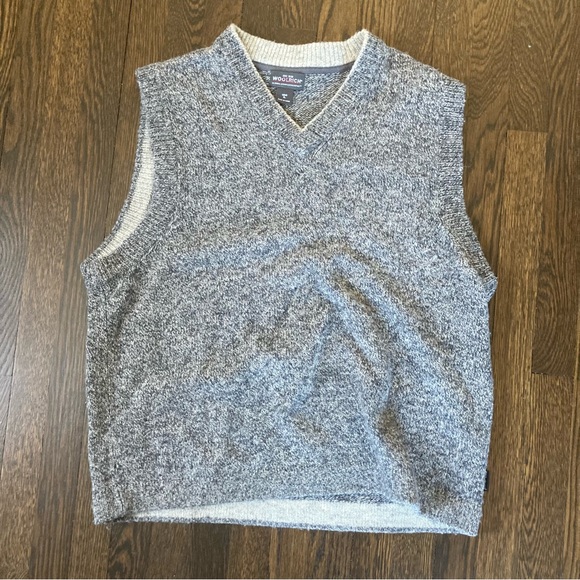 Woolrich Gray V-Neck Sweater Vest Men's XL Wool Blend - Picture 1 of 3